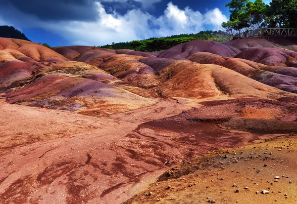 The most famous tourist place of Mauritius - earth of seven colors — Stock Photo, Image