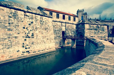 Morro Kalesi, kale havana Körfezi, havana, Küba, sembolü retro efektli girişi koruyan