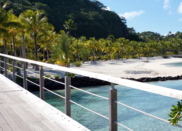 Ponte di legno sull'isola tropicale — Foto Stock