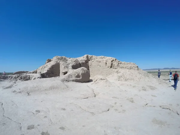 Ruines Ancienne Forteresse Khorezm Dans Désert Kyzylkum Ouzbékistan — Photo