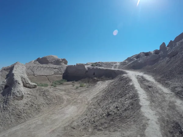 Ruins Fortress Ancient Khorezm Kyzylkum Desert Uzbekistan — Stock Photo, Image