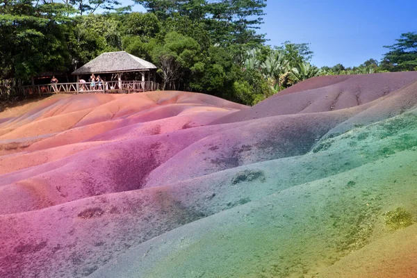 Siete Tierras Color Son Una Formación Geológica Una Atracción Turística — Foto de Stock