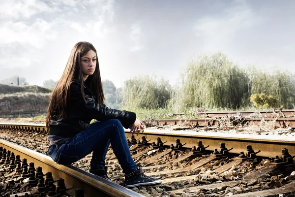 Lonely teenage girl — Stock Photo, Image