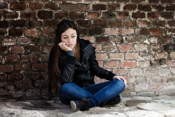 Triste adolescente ragazza — Foto Stock