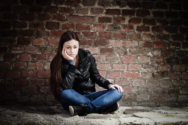 Triste adolescente ragazza — Foto Stock