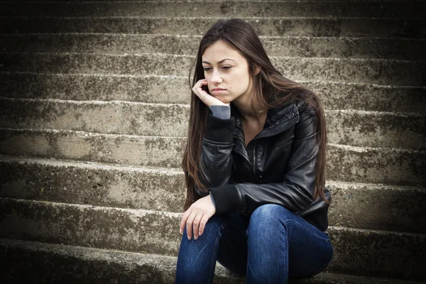 Depresso adolescente ragazza — Foto Stock