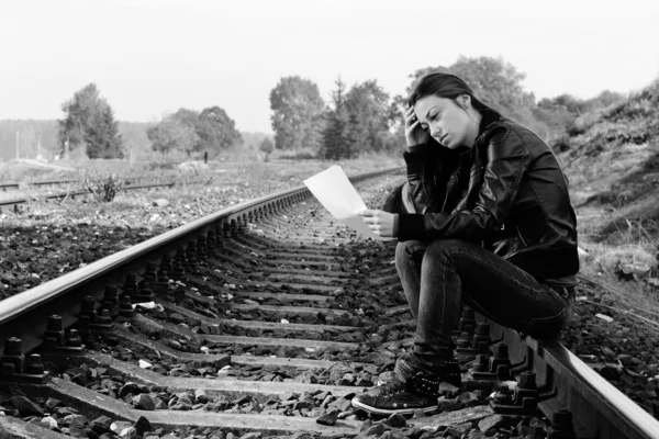 Depressziós és magányos tizenéves lány — Stock Fotó