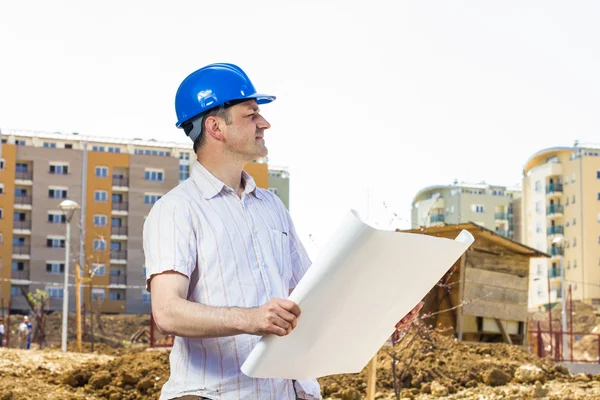 Architect on construction site — Stock Photo, Image