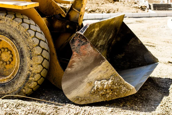 Planierraupe auf Baustelle — Stockfoto