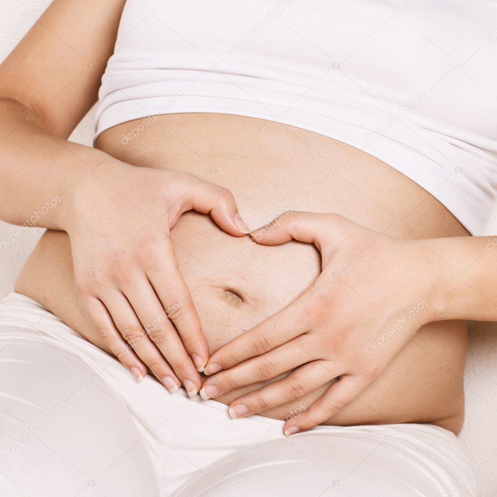 Pregnant Woman Belly Heart Shape