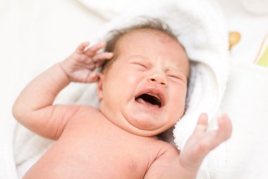 crying newborn baby girl clipart