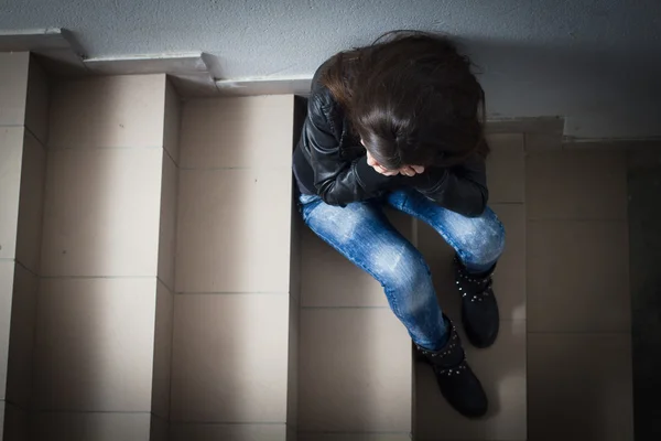 Deprimido adolescente menina — Fotografia de Stock