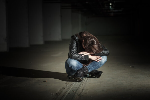 Deprimida adolescente — Foto de Stock