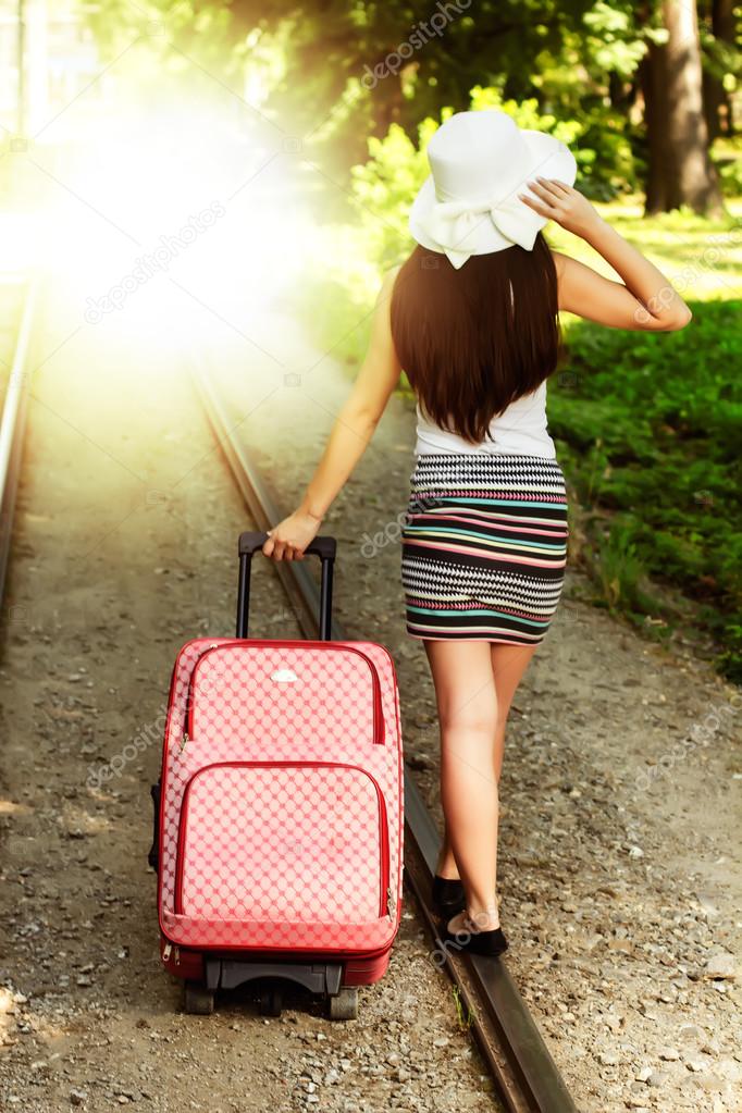 Attractive woman traveling 