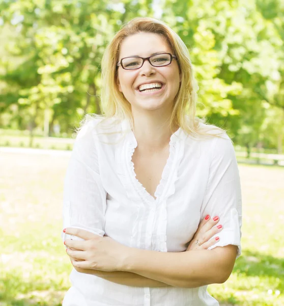 Happiness and beautiful young woman — Stock Photo, Image