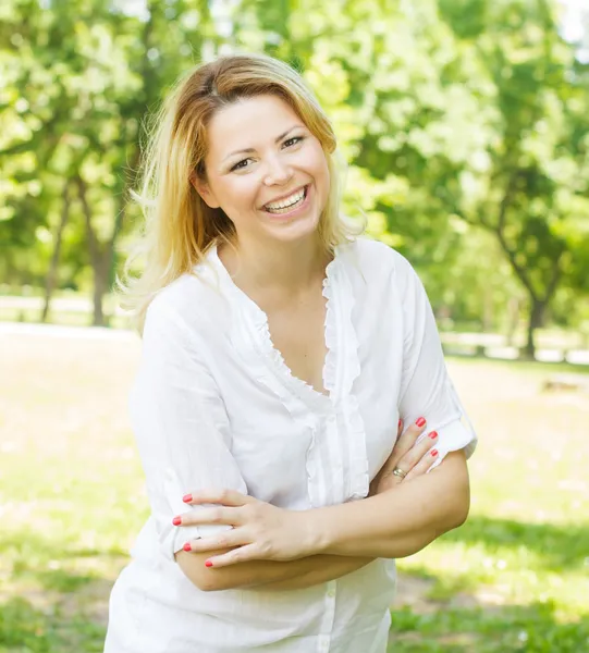 Happiness and beautiful young woman — Stock Photo, Image