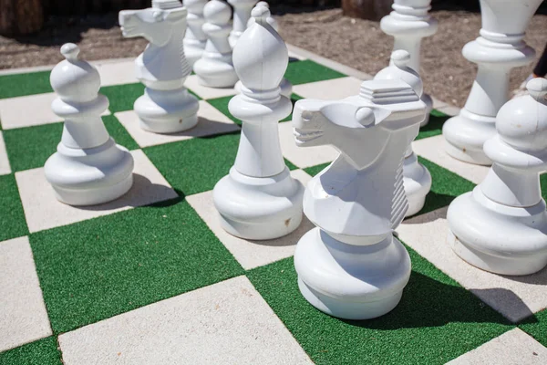 Échecs Géants Plein Air Dans Parc — Photo