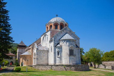 Studenica Manastırı, 12. yüzyıl Sırp Ortodoks Kilisesi manastırı. UNESCO Dünya Kültür Mirası. Sırbistan ve Avrupa.