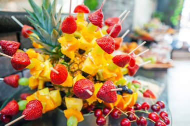 Mixed Fruit Platter At Birthday Buffet Food Event Catering Festive Restaurant Table