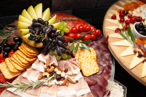 Mixed Fruit Cheese Ham Dish At Birthday Buffet Food Event Catering Festive Restaurant Table