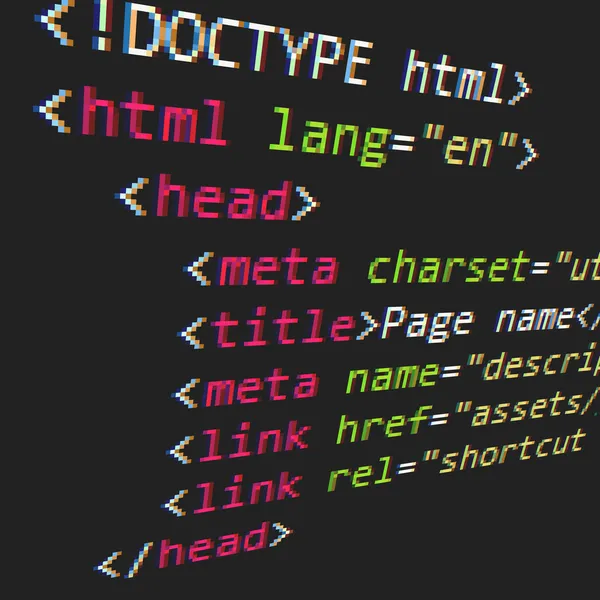 Código CSS e HTML — Vetor de Stock