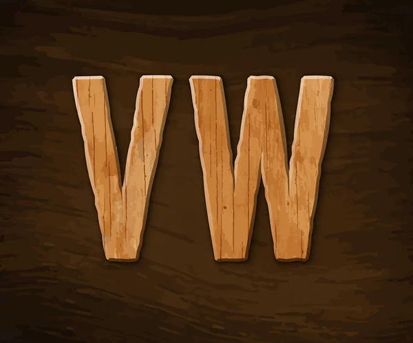 Alphabet made of wood — Stock Vector