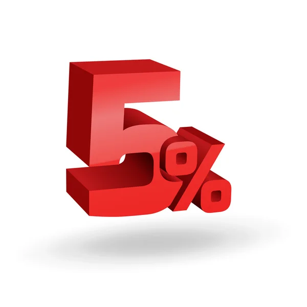 5 procent illustratie — Stockvector