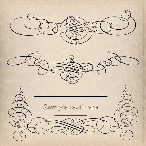 Kalligrafie elementen — Stockvector