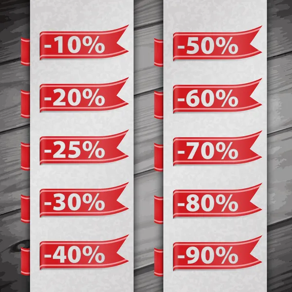 Set van korting percentage illustratie — Stockvector