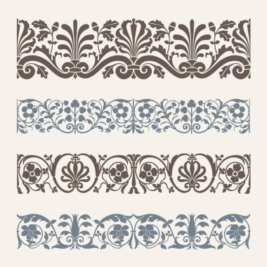 Dekoratif, pürüzsüz sınır. Vektör illüstrasyonu.