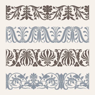 Dekoratif öğeler kümesi. Vektör çizim.