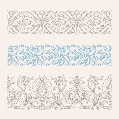 Dekoratif öğeler kümesi. Vektör çizim.