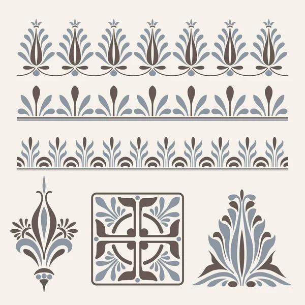 Decoratieve Naadloze Randen Vectorillustratie — Stockvector