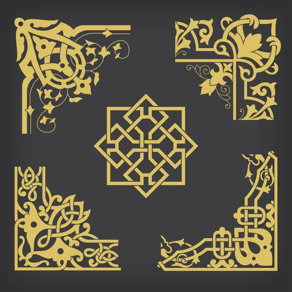 Set of seamless decorative page corners