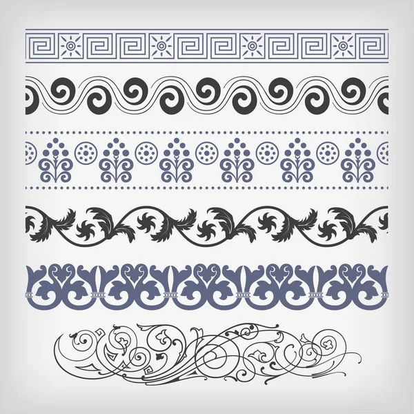 Set Seamless Decorative Borders Stock Vector