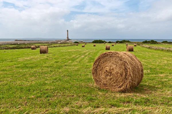 Маяк Гури в Cap de la Hague, Нормандия, Франция — стоковое фото