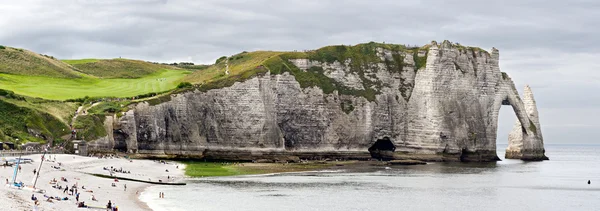 Etretat Panorama, Normandia, Francja — Zdjęcie stockowe