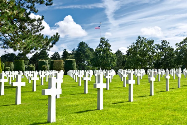 Amerikai háború temető Omaha Beach, Normandia (Colleville-sur-M — Stock Fotó