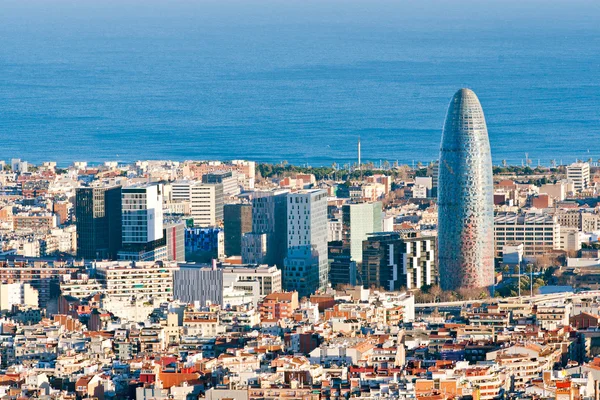 Aerial view of financial district in Barcelona — Stock Photo, Image