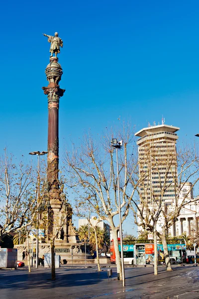 BARCELONA, SPAIN - FEBRUARY 10: Columbus Monument on February 10 — Stock Photo, Image