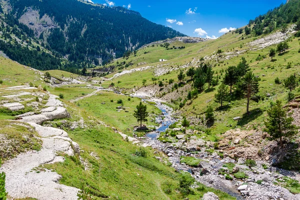 Beautifil landschap met berg rivier in de Spaanse Pyreneeën — Stockfoto