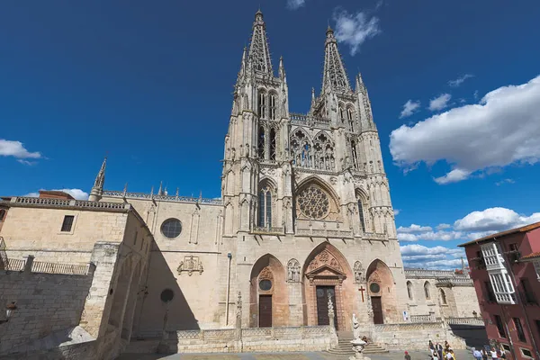 Burgos Hiszpania Sierpnia Główna Fasada Katedry Burgos Katedra Najświętszej Marii Zdjęcia Stockowe bez tantiem