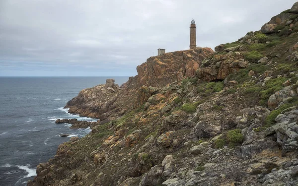 Latarnia Morska Cabo Vilan Galicja Hiszpania — Zdjęcie stockowe