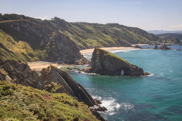 Beautiful Coastal Cliffs Seascape Loiba Galicia Spain — Stockfoto
