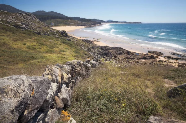 Uitzicht Het Strand Van Castro Barona Galicië Spanje — Stockfoto