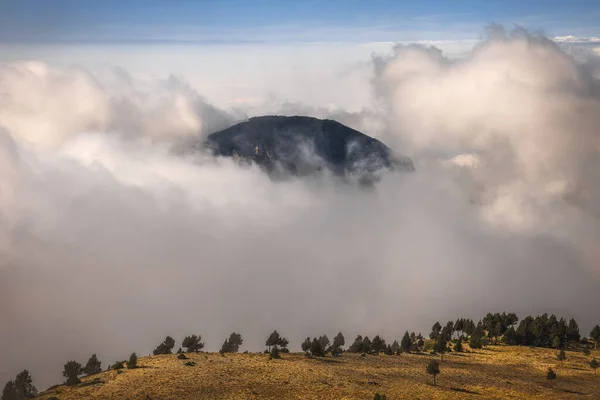 Misty Mountain Landscape Port Del Comte Mountain Range Pre Pyrenees — Stock Photo, Image