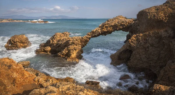 Naturlig Båge Vid Stranden Escala Katalonien — Stockfoto