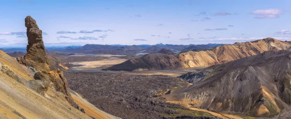 Landmannalaugar Πανοραμική Θέα Από Την Κορυφή Brennisteinsalda Ισλανδία — Φωτογραφία Αρχείου