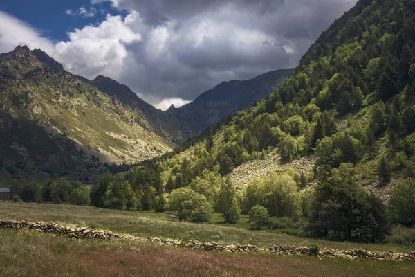 Tájkép Kilátás Vall Incles Andorra — Stock Fotó