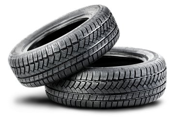 Two tires on the white background clipart